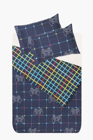 Polycotton Archie Gamer Reversible Duvet Cover Set