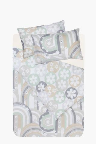 Polycotton Evelyn Rainbow Reversible Duvet Cover Set