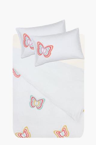 Soft Touch Tufted Butterfly Reversible Duvet Cover Set