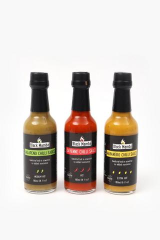 3 Pack Black Mamba Hot Sauces