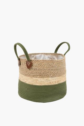 Multi-woven Basket Planter, 39x36cm