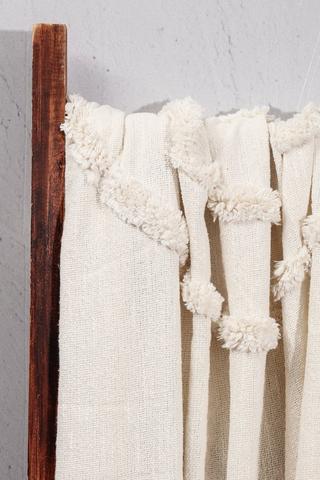 Premium Cotton Woven Half Round Tufted Throw, 140x180cm