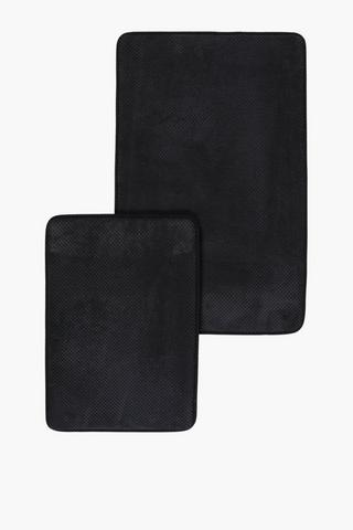 2 Piece Waffle Memory Foam Bath Mat Set