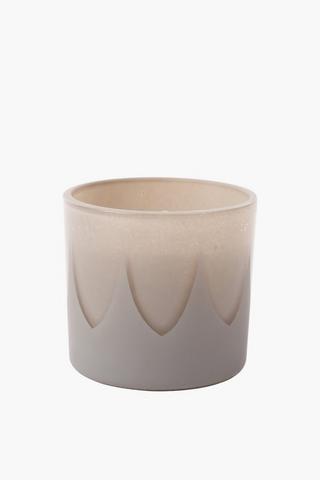 Frosted Peak Glass Candle, 8x8cm