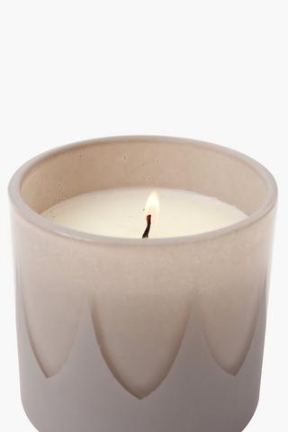 Frosted Peak Glass Candle, 8x8cm