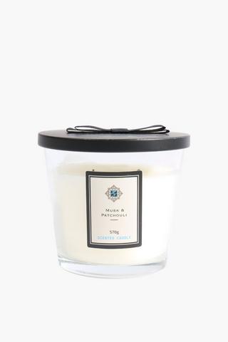 Musk And Patchouli Glass Candle, 570g