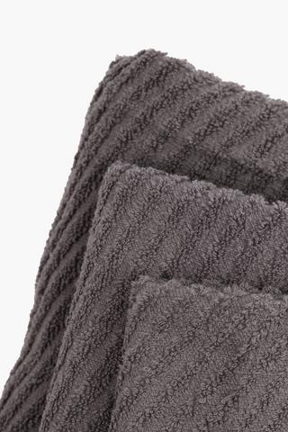 3 Pack Cotton Jacquard Diagonal Stripe Towel Set