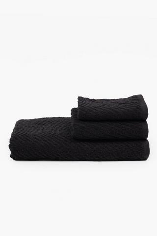 3 Pack Cotton Jacquard Diagonal Stripe Towel Set