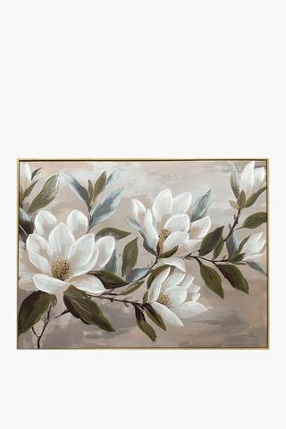 Framed Embossed Magnolia, 90x120cm