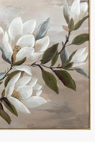 Framed Embossed Magnolia, 90x120cm