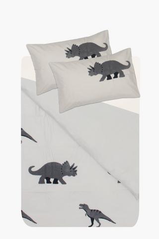 Soft Touch Linen Look Dino Duvet Cover Set