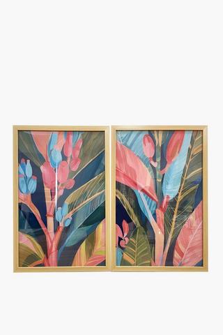 2 Piece Framed Tropicals, 40x60cm