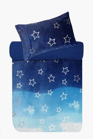 Flannel Starry Sky Duvet Cover Set