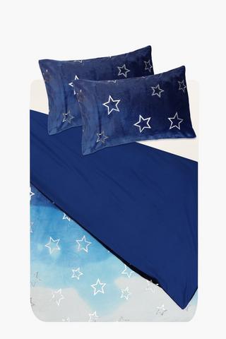 Flannel Starry Sky Duvet Cover Set