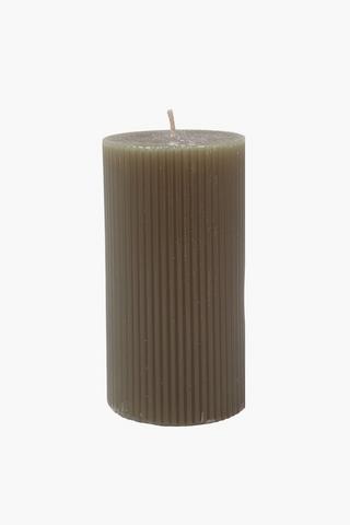 Ridged Pillar Candle, 14x7,5cm