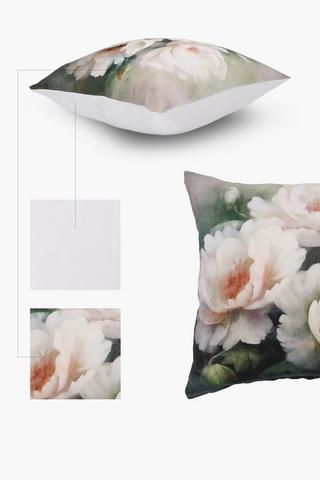 Printed Digital Robin Floral Scatter Cover, 50x50cm