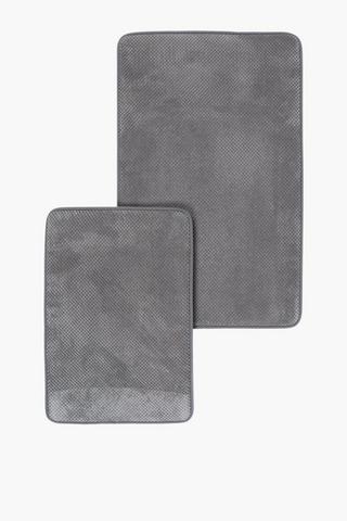 2 Piece Waffle Memory Foam Bath Mat Set