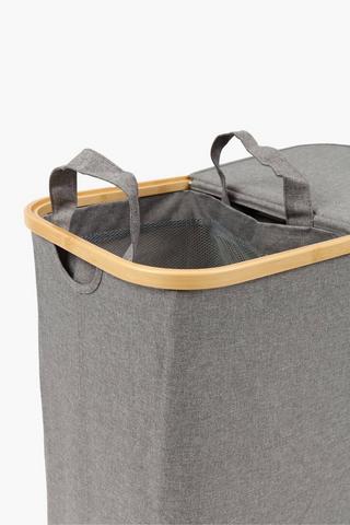 Knock Down Split Compartment Cotton Laundry Basket