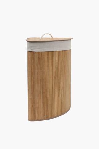 Corner Bamboo Laundry Basket, L40xw30xh60cm