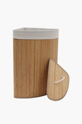 Corner Bamboo Laundry Basket, L40xw30xh60cm