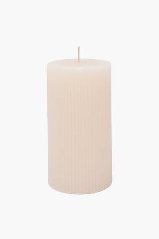 Ridged Pillar Candle, 14x7,5cm