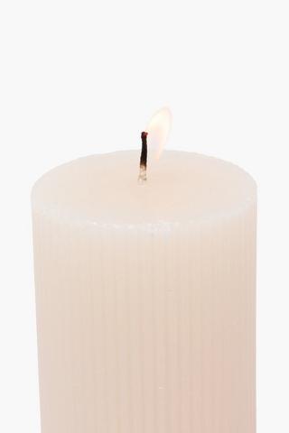 Ridged Pillar Candle, 14x7,5cm