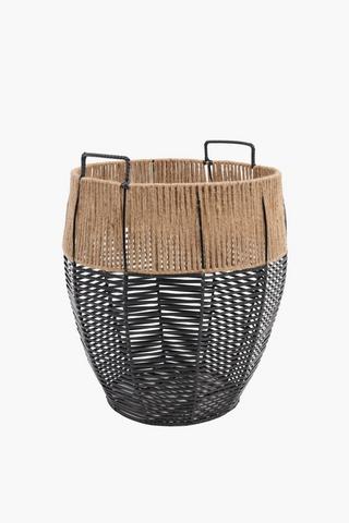Jute Split Tone Laundry Basket, W40xh52cm
