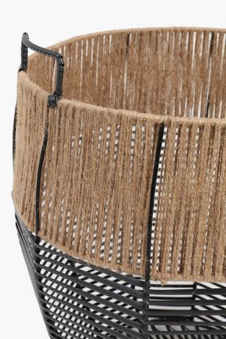 Jute Split Tone Laundry Basket, W40xh52cm
