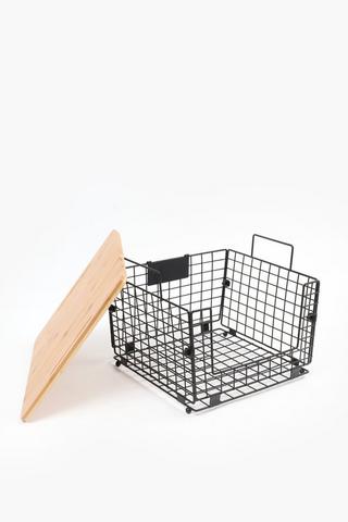 Metal And Wood Vegetable Basket