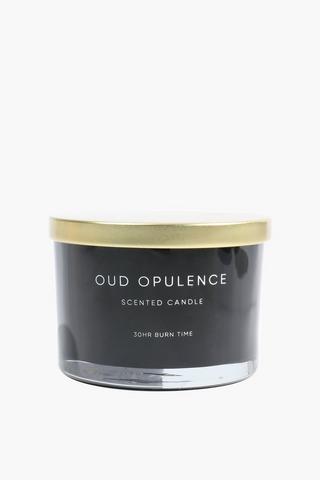 Oud Opulence Glass Candle, 8x12cm