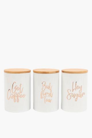 Set Of 3 Good Vibes Canisters