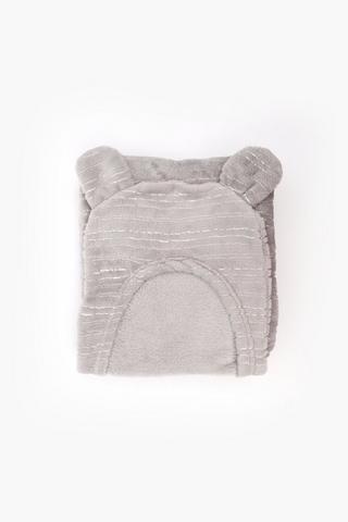 Printed Hooded Sherpa Blanket