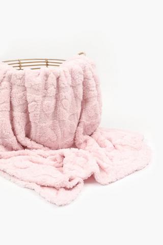 Jacqaurd Sherpa Heart Blanket, 150x180cm