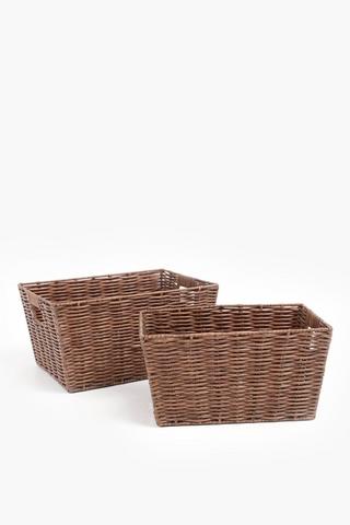 Plastic Weave Utility Basket Medium