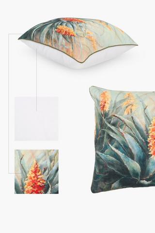 Printed Dunnock Aloe Scatter Cushion Cover, 60x60cm