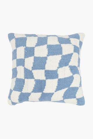 Textured Herbet Check Scatter Cushion Cover, 50x50cm