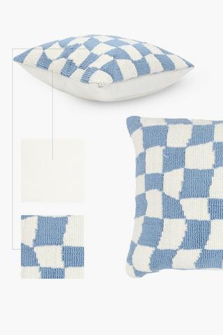Textured Herbet Check Scatter Cushion Cover, 50x50cm
