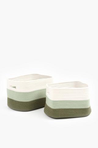 Set Of 2 Cotton Rope Utility Baskets