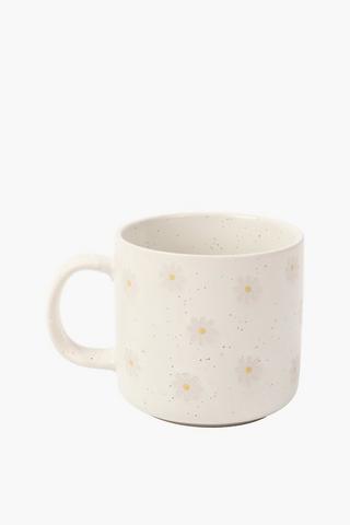 Daisy Printed Speckled Stoneware Mug
