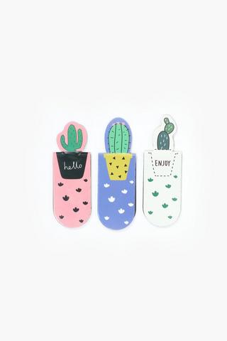 3 Pack Cactus Magnetic Bookmarks