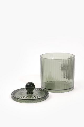 Acrylic Ribbed Cotton Bud Holder