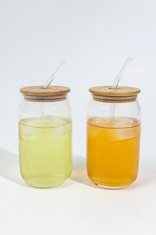 2 Piece Glass Jar Set