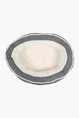 Oval Short Fleece Sponge Pet Bed