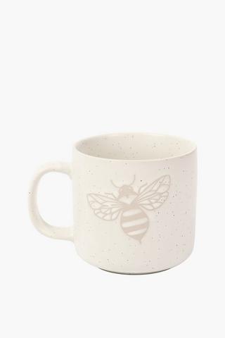 Bee Printed Speckled Stoneware Mug
