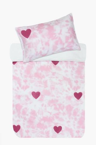 Soft Touch Tufted Heart Reversible Duvet Cover Set