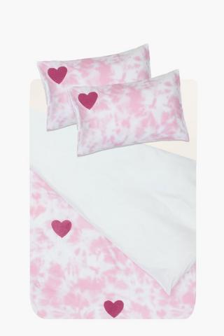 Soft Touch Tufted Heart Reversible Duvet Cover Set