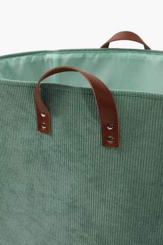 Knock Down Corduroy Laundry Basket With Handles