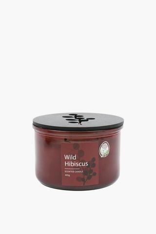 Wild Hibiscus Glass Candle, 405g