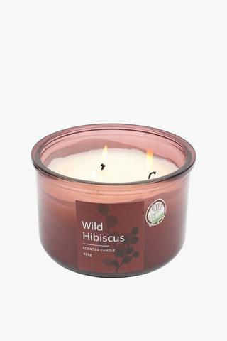 Wild Hibiscus Glass Candle, 405g