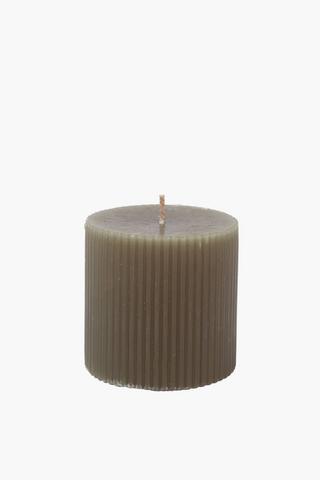 Ridged Pillar Candle, 7x7,5cm